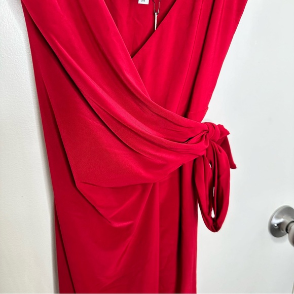 NWT MISA Los Angeles Veronica Wrap Dress in Red - Picture 5 of 10